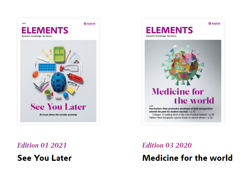 LIBERATE in our partner’s magazine ELEMENTS EVONIK